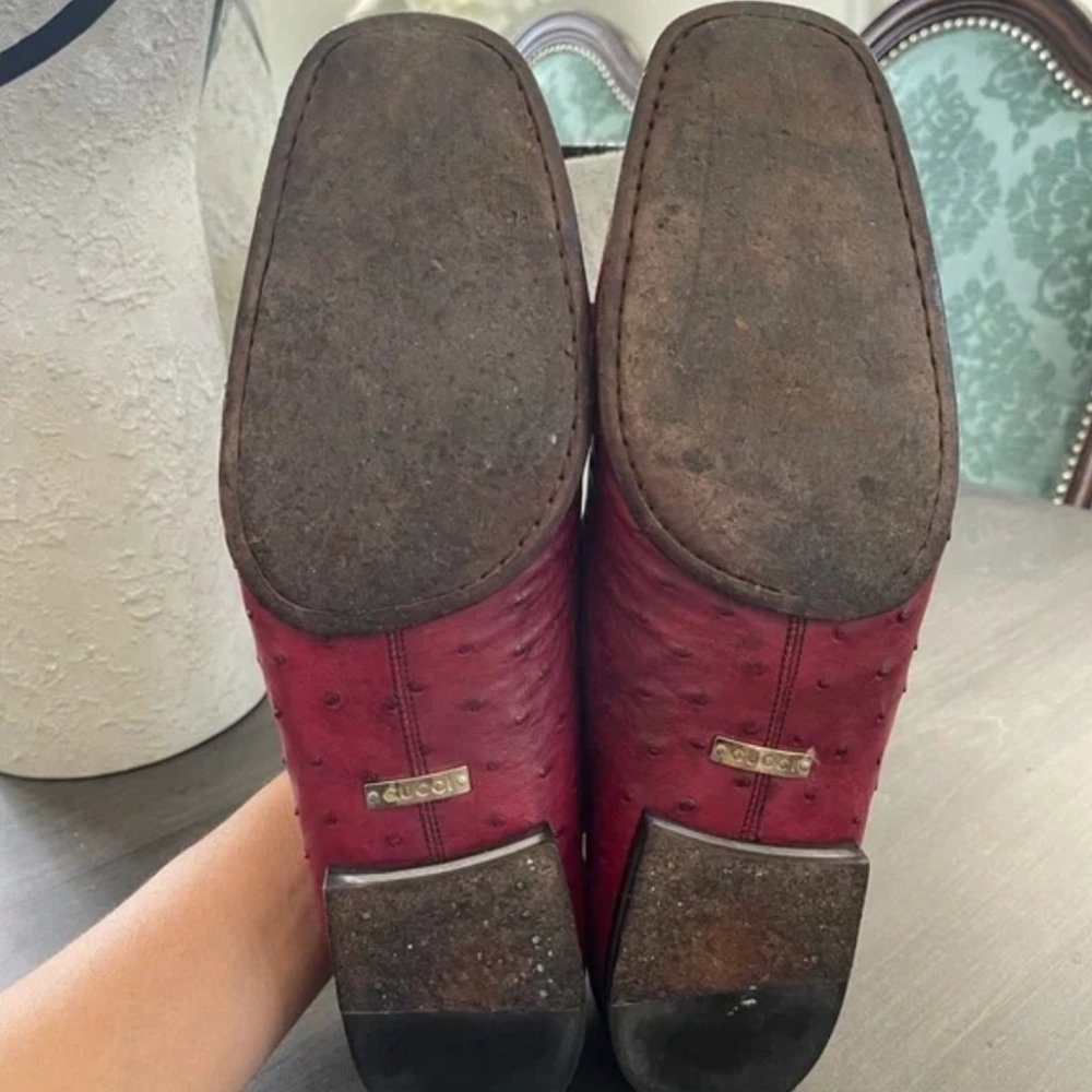 GUCCI Men genuine ostrich skin shoes